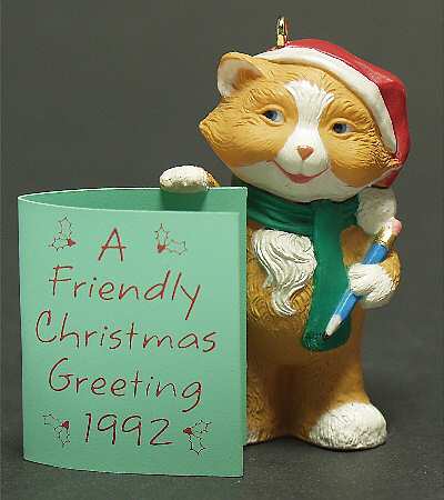 1992 Hallmark Christmas Ornaments Friendly Greetings - Boxed