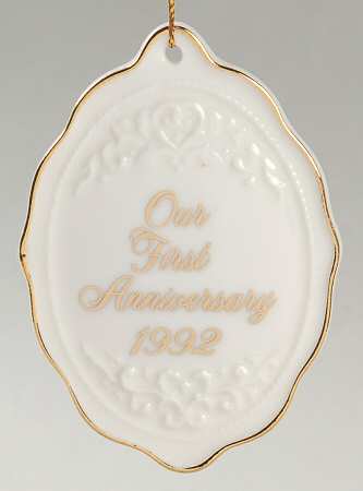 1992 Hallmark Christmas Ornaments First Anniversary - Boxed