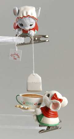 1992 Hallmark Christmas Ornaments Holiday Teatime - Boxed