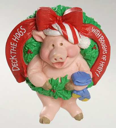 1992 Hallmark Christmas Ornaments Deck The Hogs - Boxed