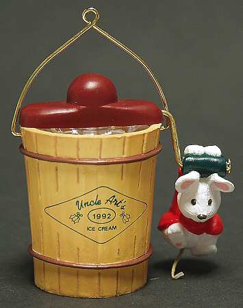 1992 Hallmark Christmas Ornaments Uncle Art's Ice Cream - No Box
