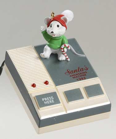 1992 Hallmark Christmas Ornaments Santa's Answering Machine - Boxed