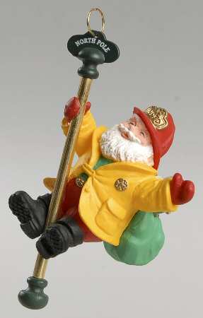1992 Hallmark Christmas Ornaments North Pole Fire Fighter - Boxed