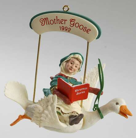 1992 Hallmark Christmas Ornaments Mother Goose-Moveable Wings - Boxed