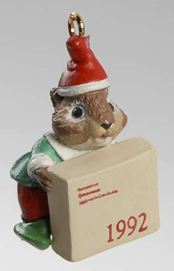 1992 Hallmark Christmas Ornaments Chipmunk Parcel Service - Boxed