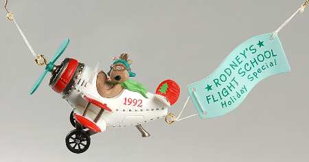 1992 Hallmark Christmas Ornaments Rodnet Takes Flight - Boxed