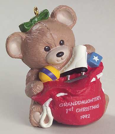 1992 Hallmark Christmas Ornaments Granddaughter's 1st Christmas - No Box