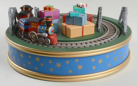 1993 Hallmark Christmas Ornaments Holiday Express Train Tree Base-Miniatur - Boxed