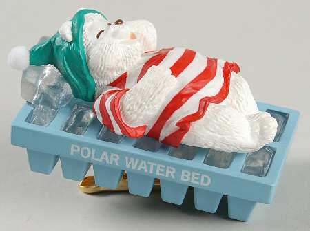 1993 Hallmark Christmas Ornaments Water Bed Snooze - Boxed