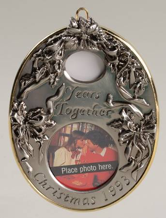 1993 Hallmark Christmas Ornaments Anniversary Year Photo Frame - Boxed