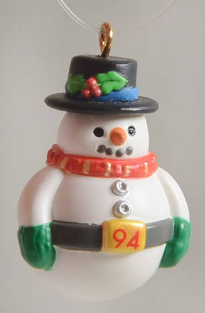 1994 Hallmark Christmas Ornaments Jolly Wolly Snowman - Boxed