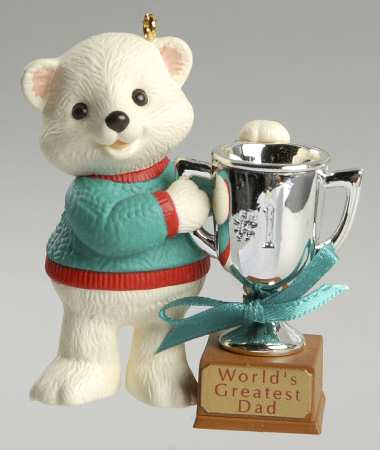 1994 Hallmark Christmas Ornaments Dad-Polar Bear With Trophy - Boxed