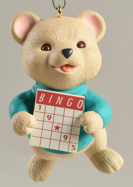 1995 Hallmark Christmas Ornaments Bingo Bear - Boxed