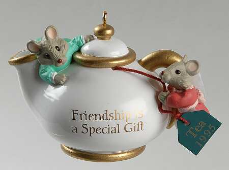 1995 Hallmark Christmas Ornaments Two For Tea - Boxed