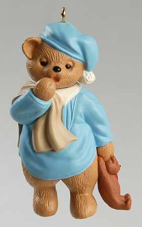 1995 Hallmark Christmas Ornaments Waiting Up For Santa - Boxed