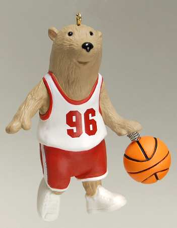 1996 Hallmark Christmas Ornaments Bounce Pass - With Box