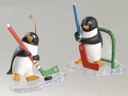 1996 Hallmark Christmas Ornaments Goal Line Glory-Set Of 2 - Boxed