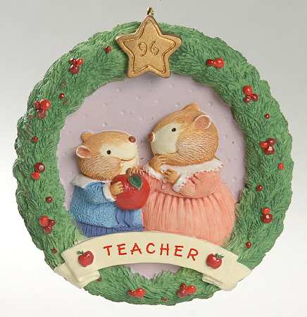 1996 Hallmark Christmas Ornaments Apple For The Teacher - Boxed