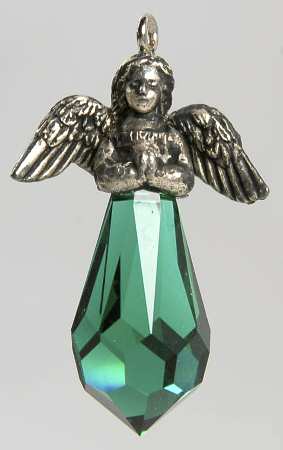 Precious Edition-Miniature 1996-Green Crystal Angel - Boxed