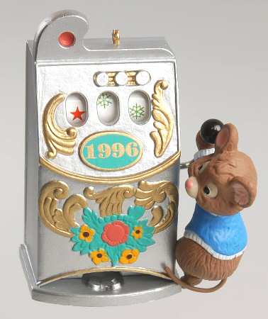 1996 Hallmark Christmas Ornaments Jackpot Jingle-Mouse - Boxed
