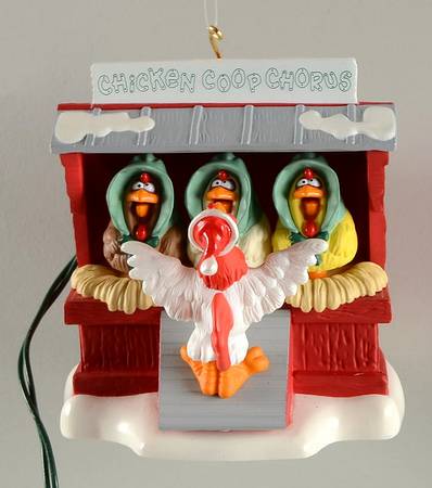 1996 Hallmark Christmas Ornaments Chicken Coop Chorus - Boxed