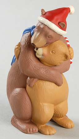 1996 Hallmark Christmas Ornaments Mom And Dad-Two Bears Hugging - Boxed
