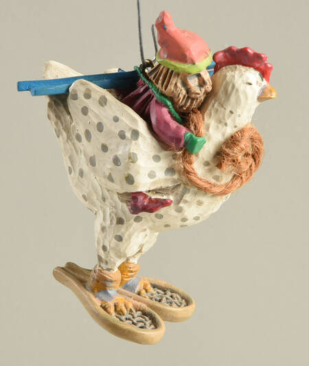 Folk Art Americana Racing Through The Snow - Boxed