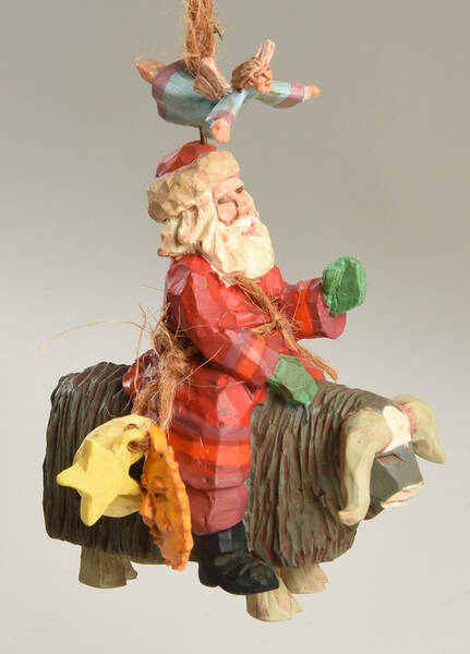 Folk Art Americana Guiding Santa - Boxed