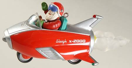 Here Comes Santa 2000-Sleigh X-2000-Santa In Rocket Ship - Boxed