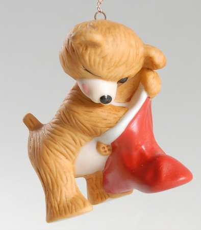 Porcelain Bears Cinnamon Bear With Stocking - Boxed