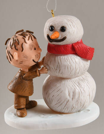 Peanuts Christmas Ornament Pigpen Builds A Snowman - Boxed