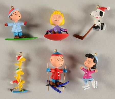 Peanuts Christmas Ornament Winter Sports-Set Of 6 - Boxed