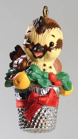Hallmark Figural Thimble Ornaments Partridge Thimble #9 - No Box