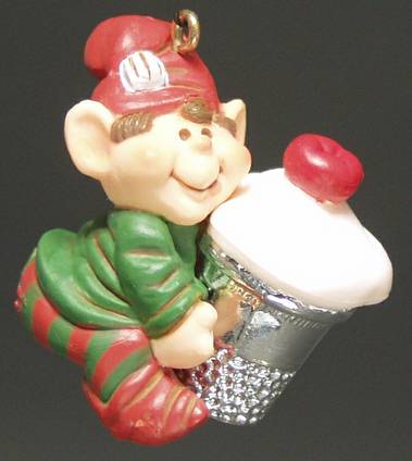 Hallmark Figural Thimble Ornaments Elf Thimble #6 - Boxed