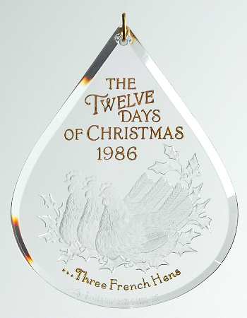 Twelve Days of Christmas Three French Hens-1986 - Boxed