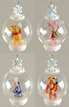Winnie the Pooh Catching Snowflakes-Mini Set Of 4 - Boxed