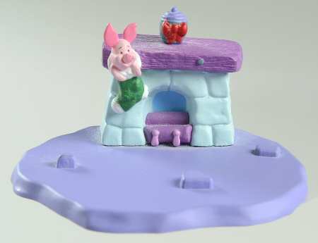 Christmas at Pooh's House Piglet & Base - Boxed
