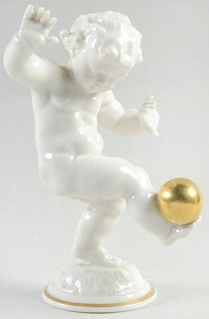 Cherubs-Angels Cherub Kicking Gold Ball - Boxed