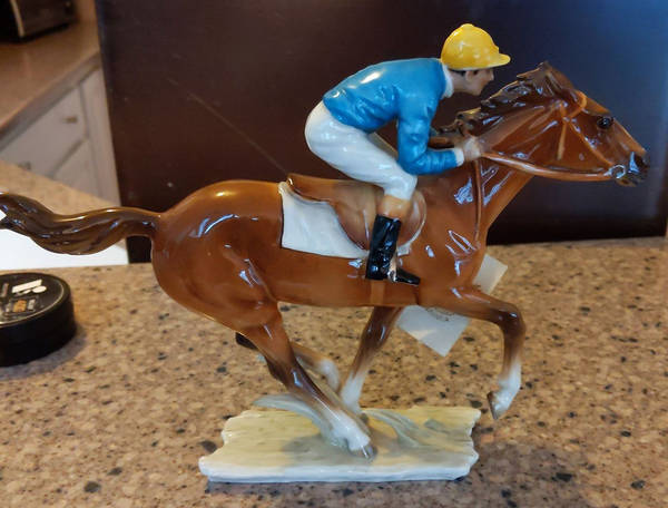 Men & Women Jockey On Horse - Boxed