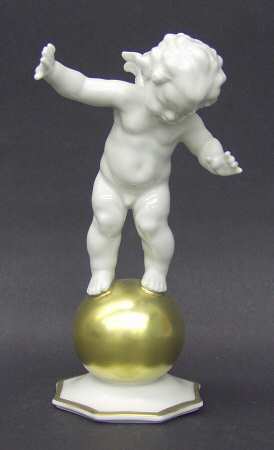 Cherubs-Angels Cupid (Gold Ball, Octagonal Base - Boxed