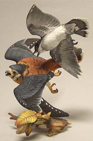 Gunther Granget Birds Sparrow Hawk W/King Bird - No Box