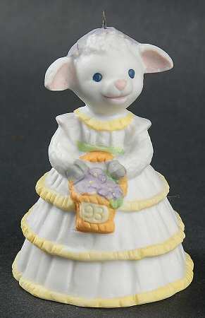 1993 Hallmark Easter Ornament Lovely Lamb-Bell - Boxed