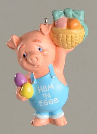 1995 Hallmark Easter Ornaments Ham'n Eggs - Boxed