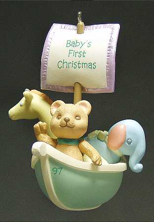 1997 Hallmark Christmas Ornaments Baby's First Christmas - With Box
