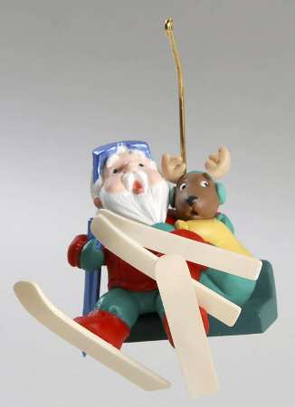 1997 Hallmark Christmas Ornaments Santa's Ski Adventure - Boxed