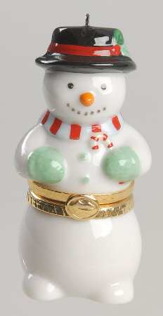 1997 Hallmark Christmas Ornaments Snowman Hinged Box - Boxed