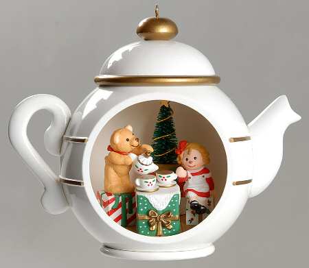 1997 Hallmark Christmas Ornaments Teapot Party - Boxed