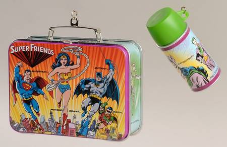 2000 Hallmark Christmas Ornaments Super Friends Lunch Box Set - Boxed