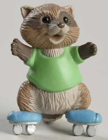 Merry Miniatures 1991 Skating Raccoon - Boxed