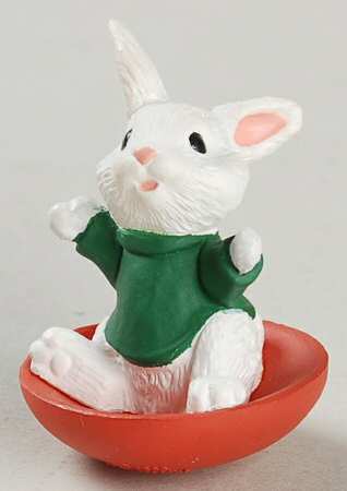 Merry Miniatures 1992 Rabbit On Sled - Boxed